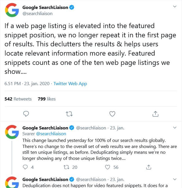 google featured snippet
