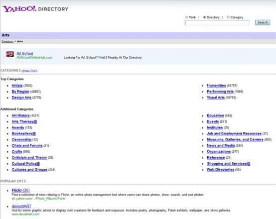 Yahoo directory